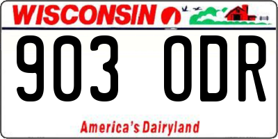WI license plate 903ODR