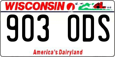 WI license plate 903ODS