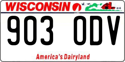 WI license plate 903ODV