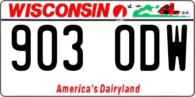 WI license plate 903ODW