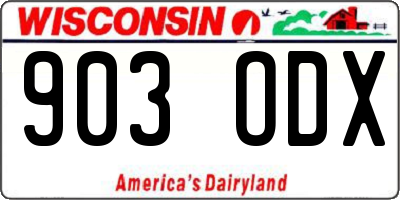 WI license plate 903ODX