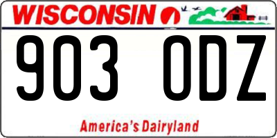 WI license plate 903ODZ