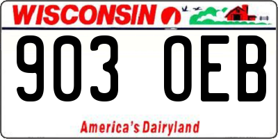 WI license plate 903OEB