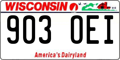 WI license plate 903OEI