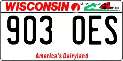 WI license plate 903OES
