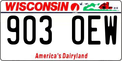 WI license plate 903OEW