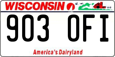 WI license plate 903OFI