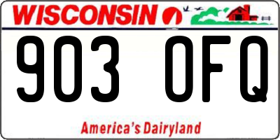 WI license plate 903OFQ