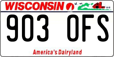 WI license plate 903OFS