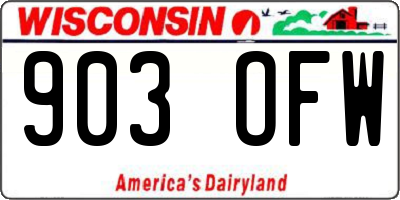 WI license plate 903OFW