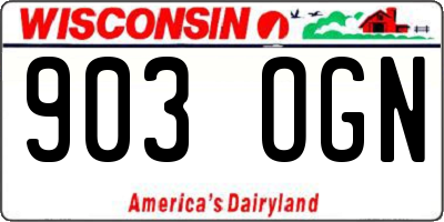 WI license plate 903OGN