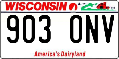 WI license plate 903ONV
