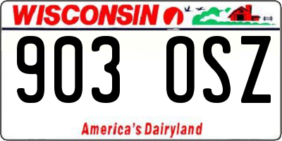 WI license plate 903OSZ
