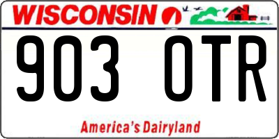 WI license plate 903OTR