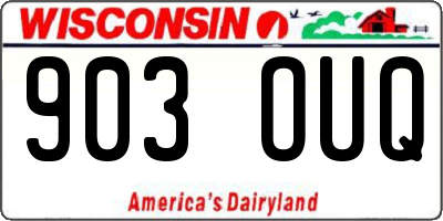 WI license plate 903OUQ