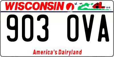 WI license plate 903OVA