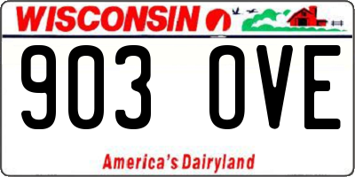 WI license plate 903OVE