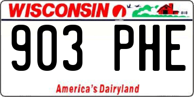 WI license plate 903PHE