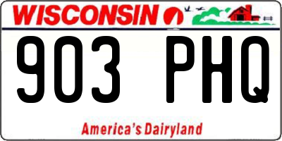 WI license plate 903PHQ