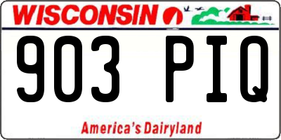 WI license plate 903PIQ