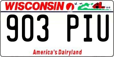WI license plate 903PIU