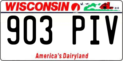 WI license plate 903PIV