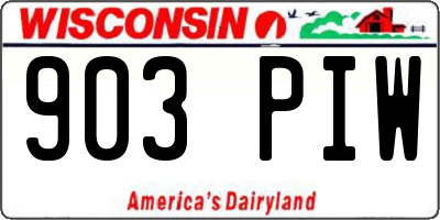 WI license plate 903PIW