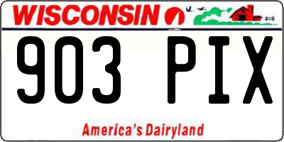 WI license plate 903PIX