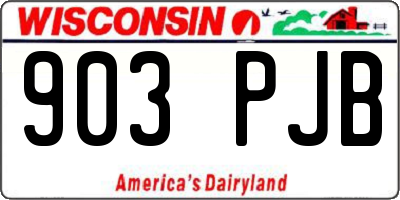 WI license plate 903PJB