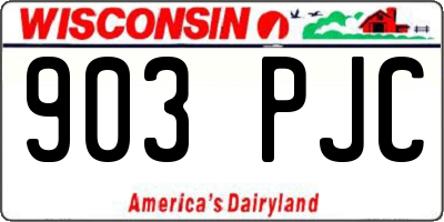 WI license plate 903PJC