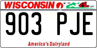 WI license plate 903PJE