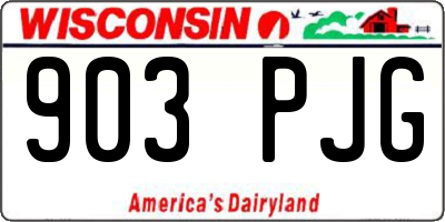 WI license plate 903PJG