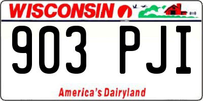 WI license plate 903PJI
