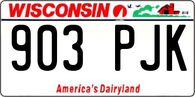 WI license plate 903PJK