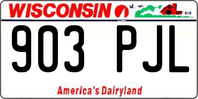 WI license plate 903PJL