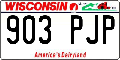WI license plate 903PJP