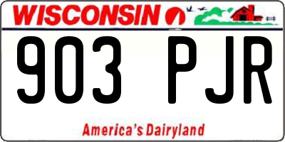 WI license plate 903PJR