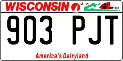 WI license plate 903PJT