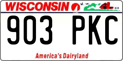 WI license plate 903PKC