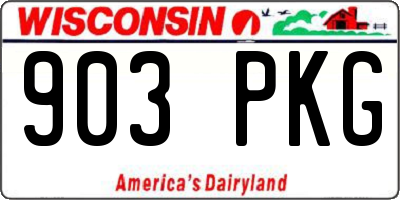 WI license plate 903PKG