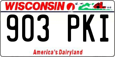WI license plate 903PKI