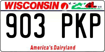 WI license plate 903PKP