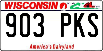 WI license plate 903PKS