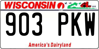 WI license plate 903PKW
