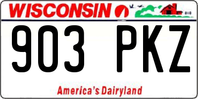 WI license plate 903PKZ