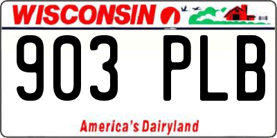 WI license plate 903PLB