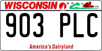 WI license plate 903PLC