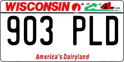 WI license plate 903PLD