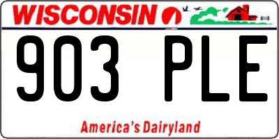 WI license plate 903PLE