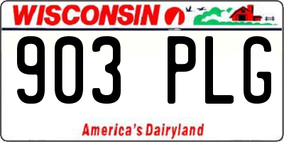 WI license plate 903PLG